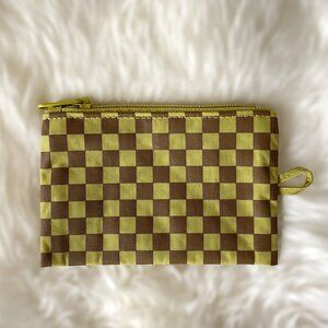 NWOT Baggu Flat Pouch Small - Pear Check (Jewel Checks)